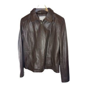 Sonoma Brown Lambskin Leather Jacket Size Medium